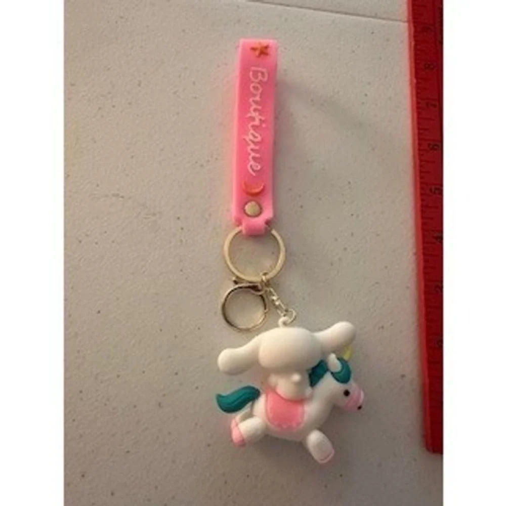 Sanrio Cinnamoroll Unicorn Keychain Pink Wristlet Strap Kawaii Bag Charm New